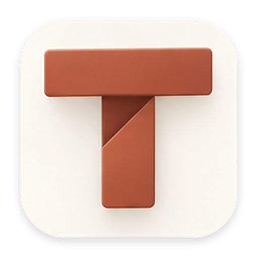 Tend terracotta folded T logo